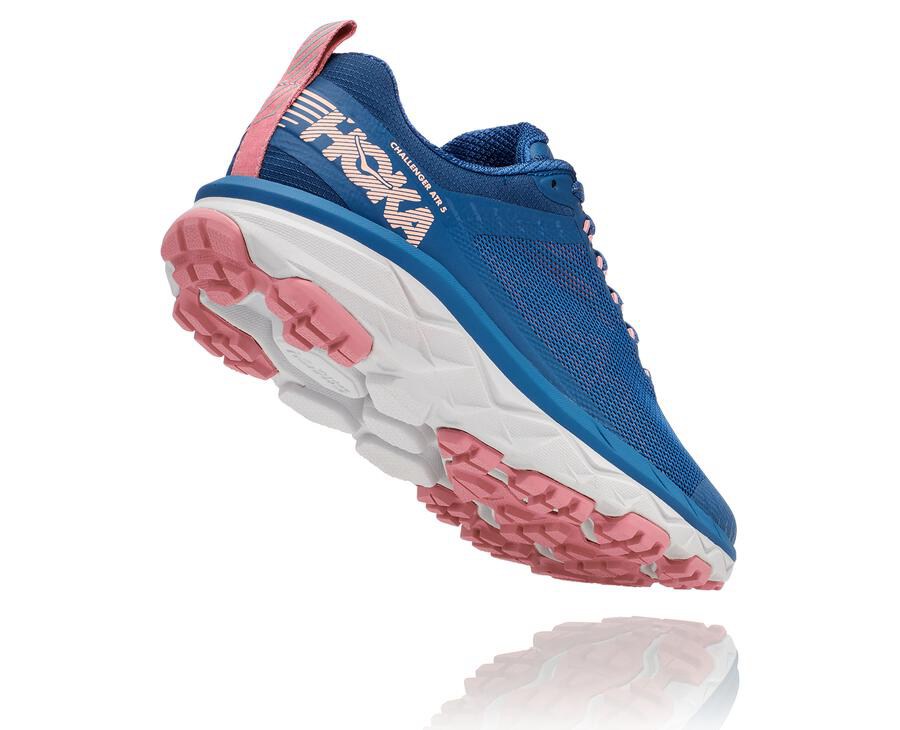Hoka One One Womens Trail Shoes - Challenger ATR 5 - Blue - EYJV58934